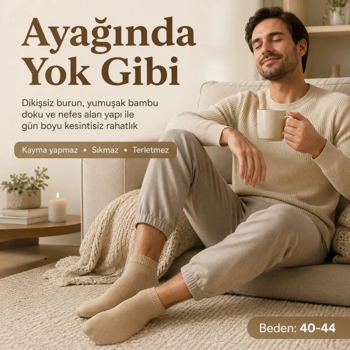 Erkek Bambu Patik Çorap 8'li 39-44 | Dikişsiz Burun Nefes Alan Yumuşak Çok Renkli