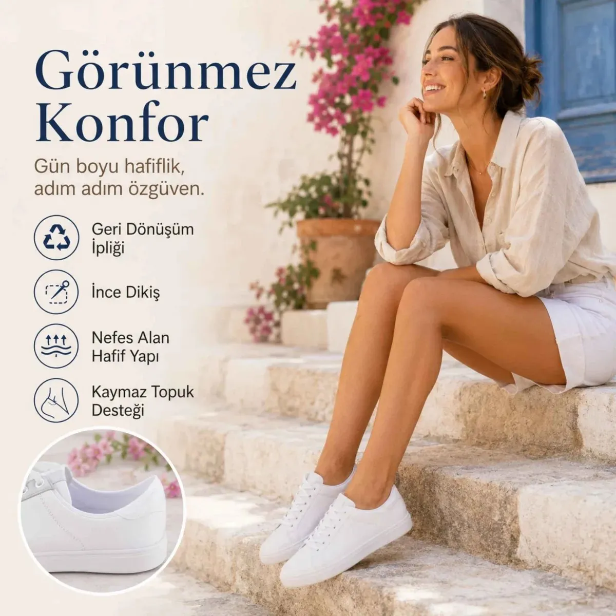 Kadın Görünmez Sneaker Babet Çorap 6'lı | Geri Dönüşüm İplikli, Nefes Alan, Siyah Beyaz Gri görseli