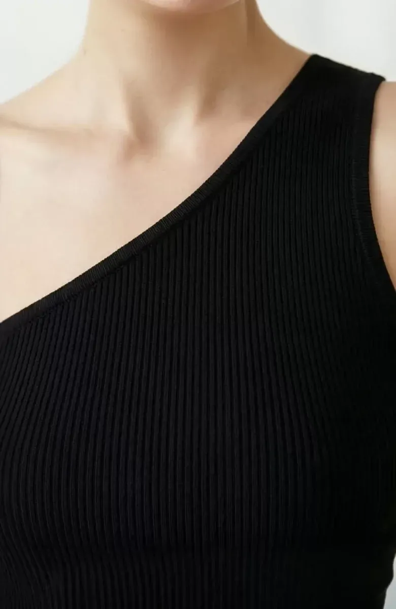 Kadın Siyah Tek Omuz Crop Büstiyer – Modern ve Şık Tasarım görseli