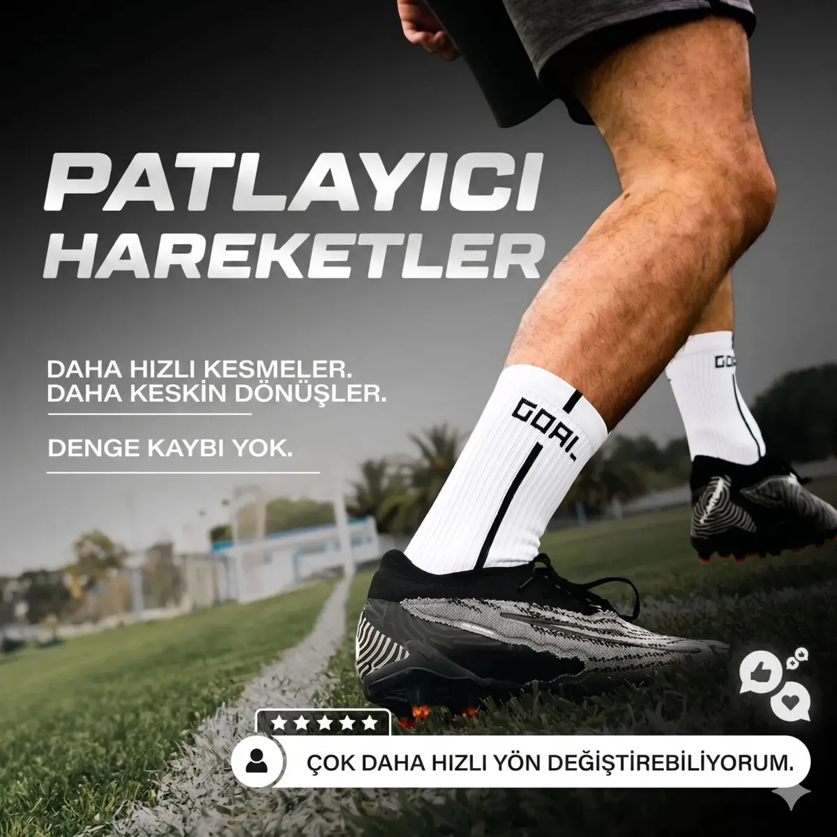 Kaydırmaz Futbol Çorabı Beyaz | Bilek Destekli, Denge ve Tutuş Sunan Spor Çorabı görseli
