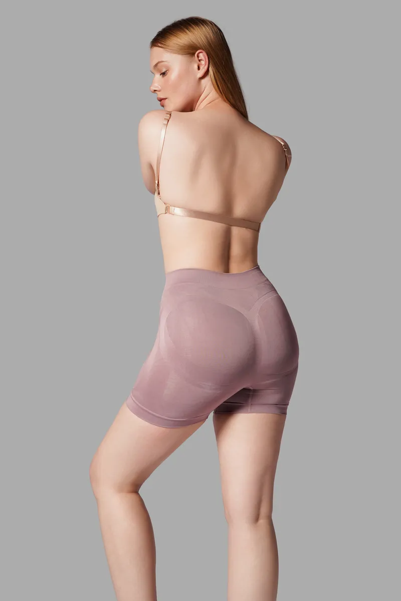 Push Up Seamless Dikişsiz Popo Şekillendirici Kısa Paçalı Korse 2064 Gül Kurusu görseli