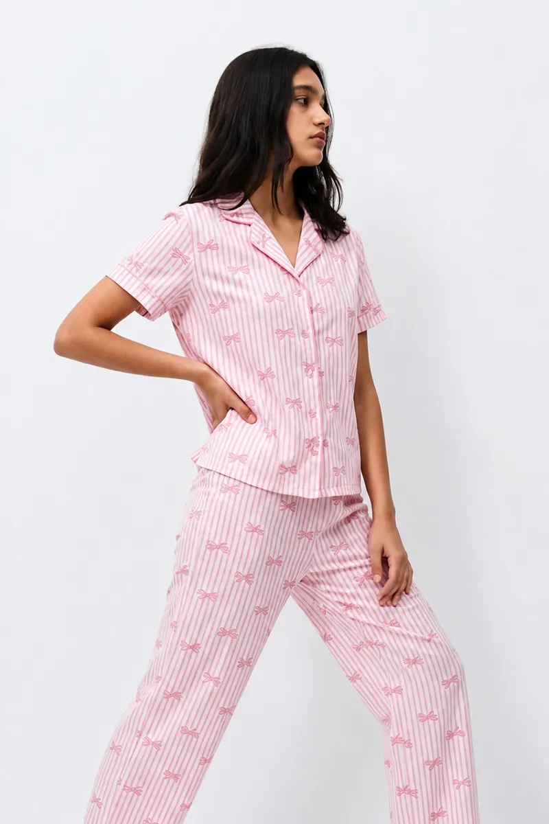 Standart Boy Elastanlı Pembe Pijama Takımı görseli