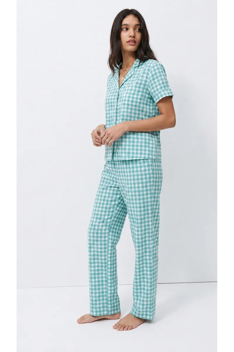 Standart Boy Elastanlı Su Yeşili Pijama Takımı görseli