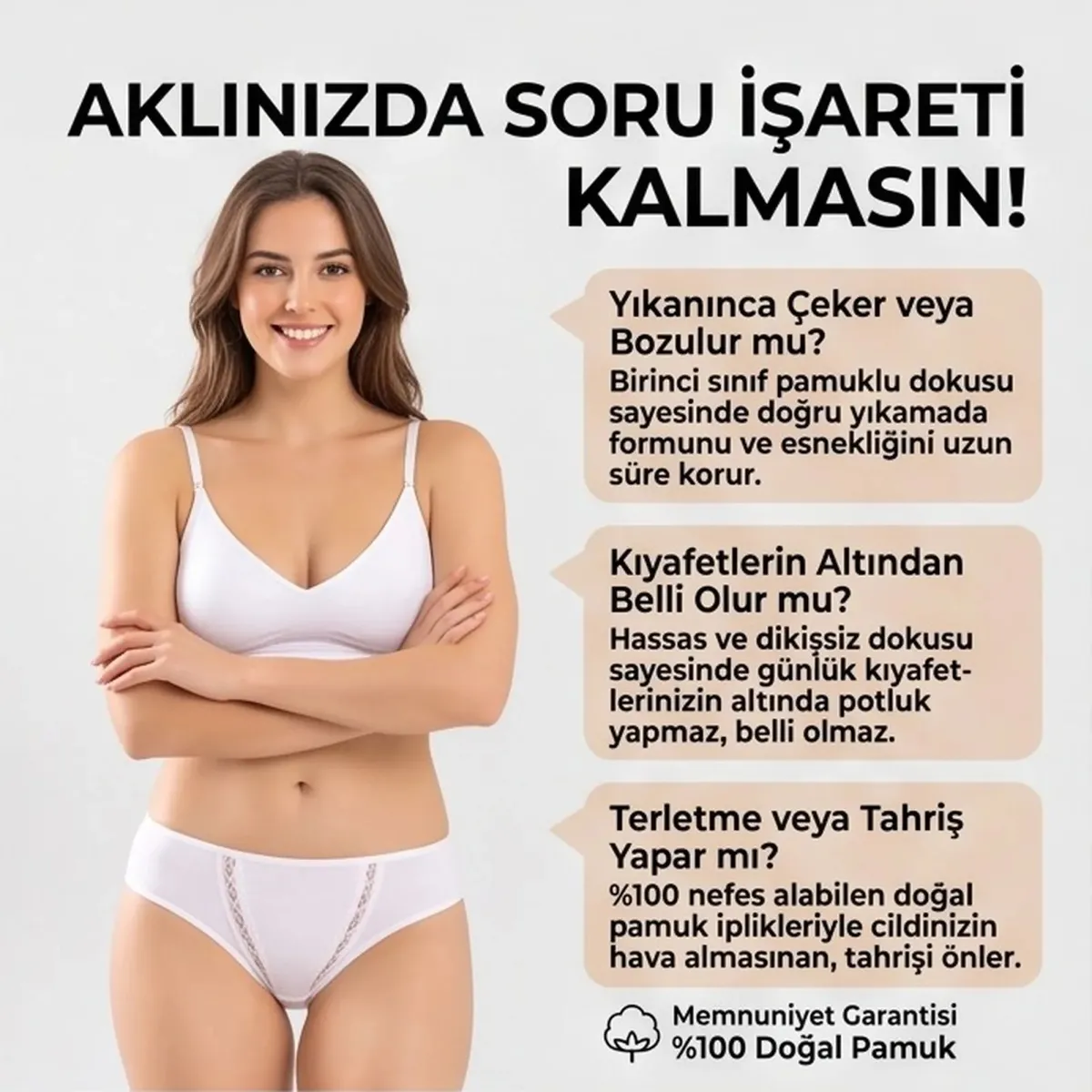 Kadın Pamuklu Zikzak İşlemeli Bikini Kesim Külot Siyah, Beyaz | Dantel Detaylı Rahat Günlük İç Giyim görseli