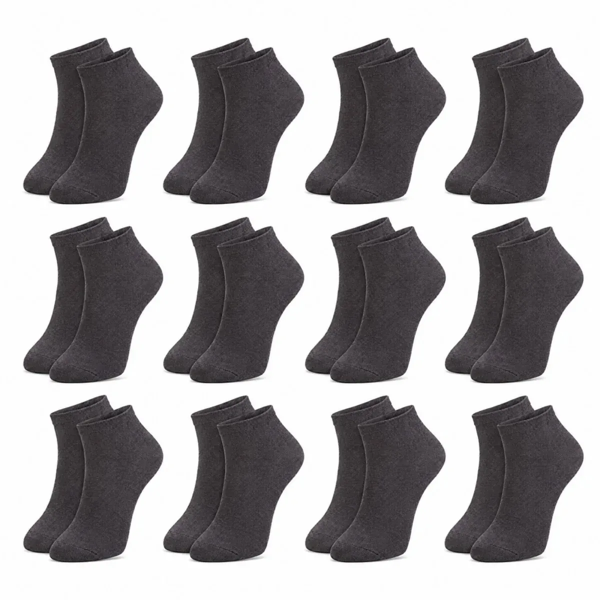 Erkek Pamuklu Patik Çorap 12'li 39-44 | Dikişsiz Burun, Koku Karşıtı, Nefes Alan Sneaker görseli