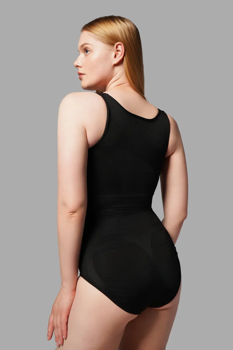 Kalın Askılı Agraflı Body Slip 9064 Siyah görseli