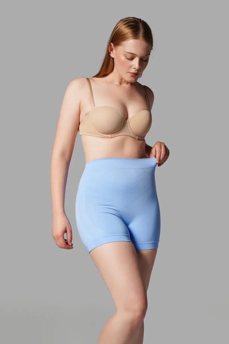Push Up Seamless Dikişsiz Popo Şekillendirici Kısa Paçalı Korse 2064 Mavi görseli