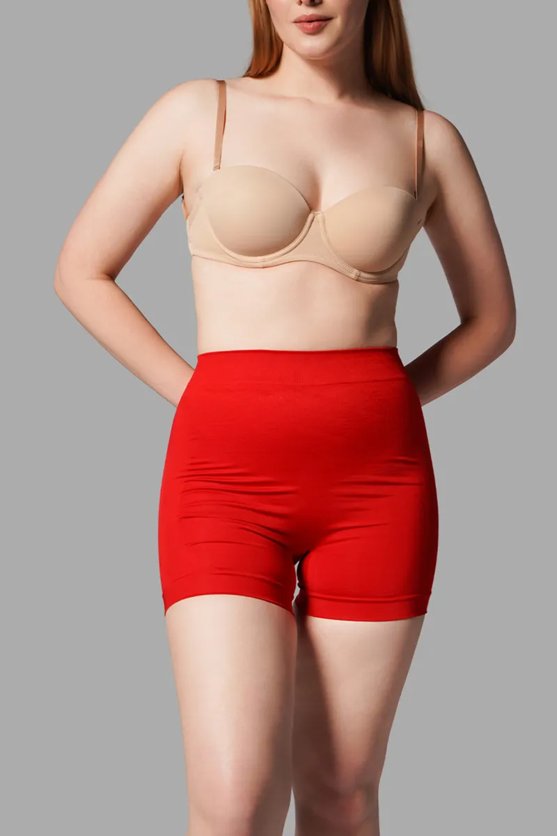 Push Up Seamless Dikişsiz Popo Şekillendirici Kısa Paçalı Korse 2064 Kırmızı görseli