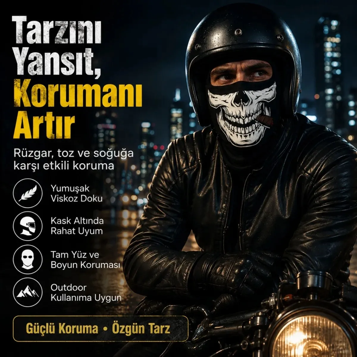 Unisex Kuru Kafa Puro Baskılı Balaklava 1 Adet Tek Beden Viskoz Kask İçi Outdoor Maske görseli