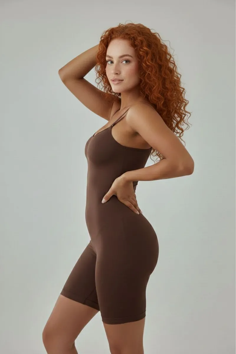 body yüksek bel tam boy 9050 Kahverengi görseli