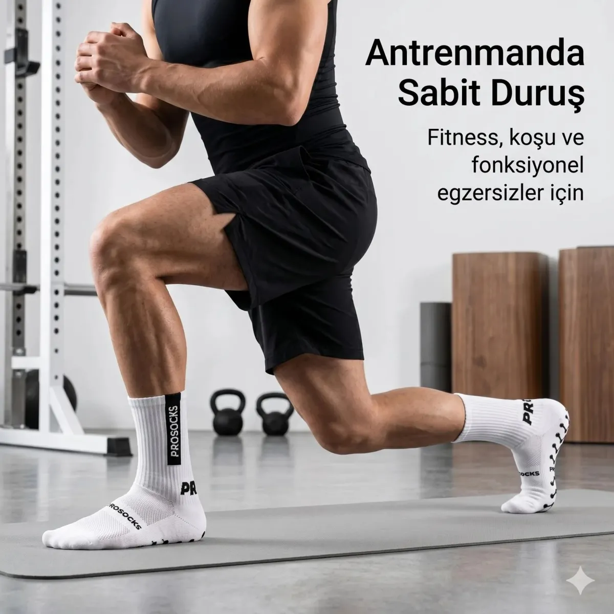 Kaydırmaz Spor 3'lü Çorabı Beyaz | Nefes Alan, Bilek Destekli, Güçlü Tutuşlu Performans Çorabı görseli