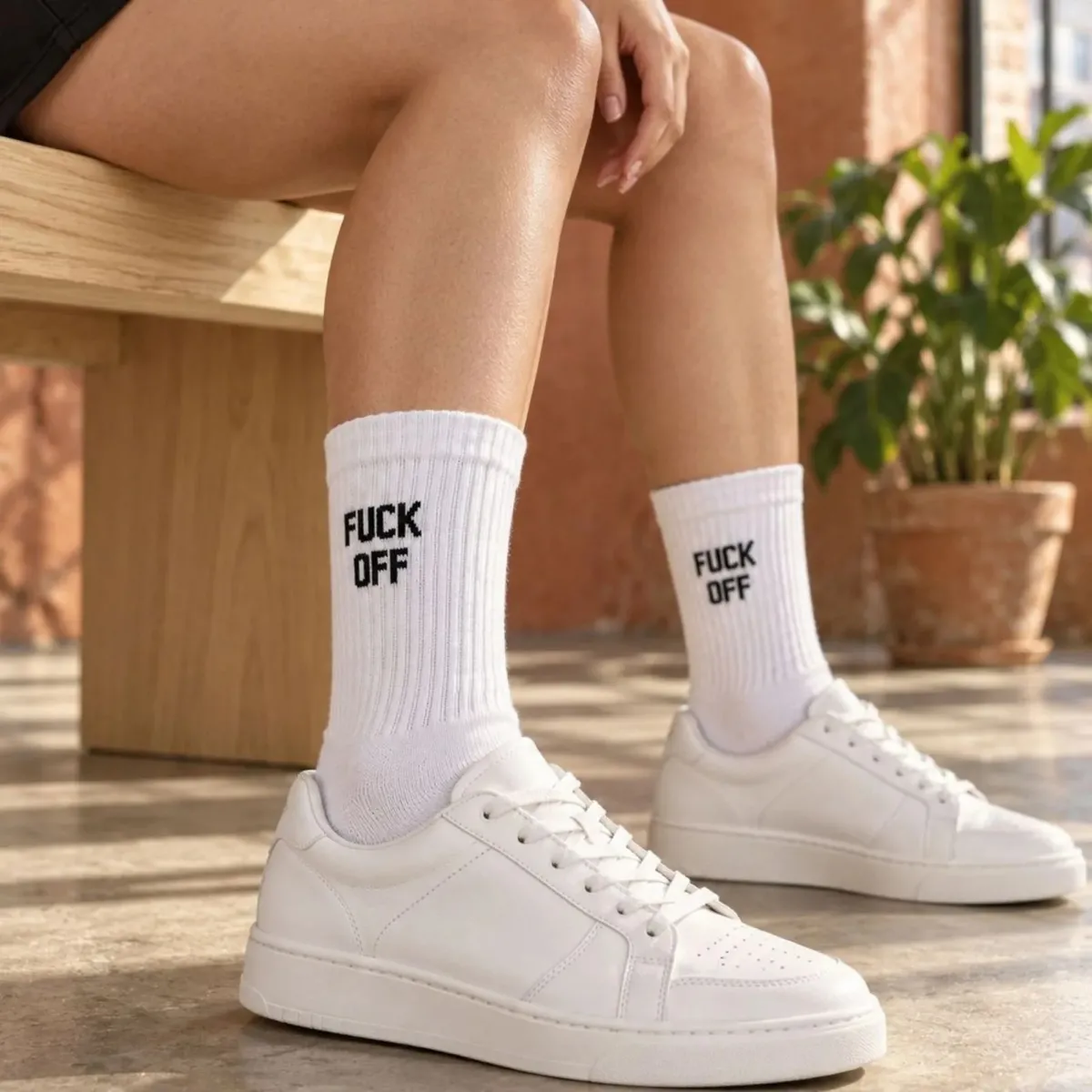 Unisex Beyaz Yazılı Çorap Esprili Sloganlı Uzun Soket Günlük Spor Rahat 6lı Eğlenceli Şık Hediye Set görseli