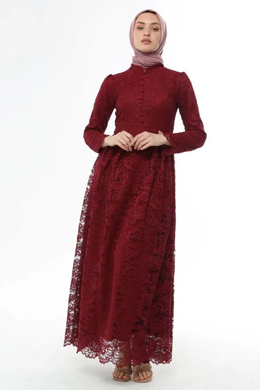Ahunisa Henna Abiye Bordo 5646 görseli