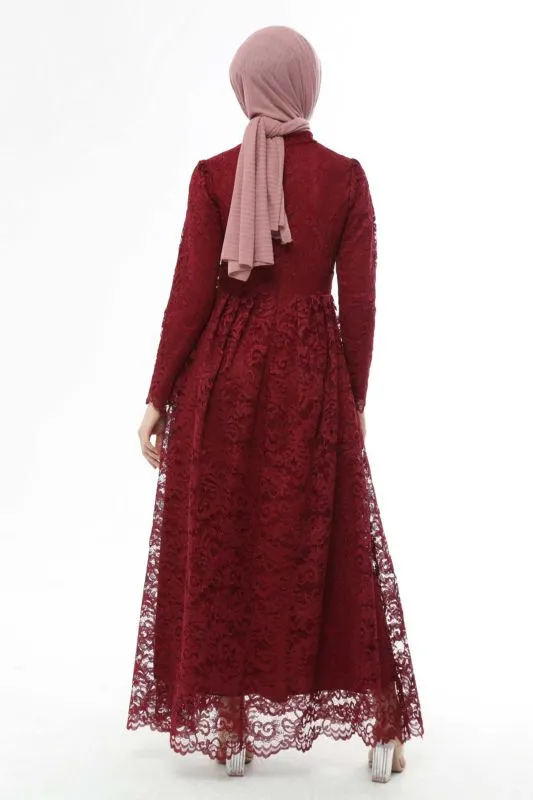Ahunisa Henna Abiye Bordo 5646 görseli