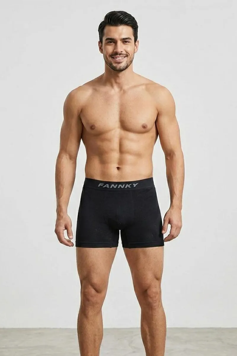 DİKİŞSİZ NEFES ALABİLEN RAHAT BOL KESİM ERKEK BOXER 2014 Siyah görseli