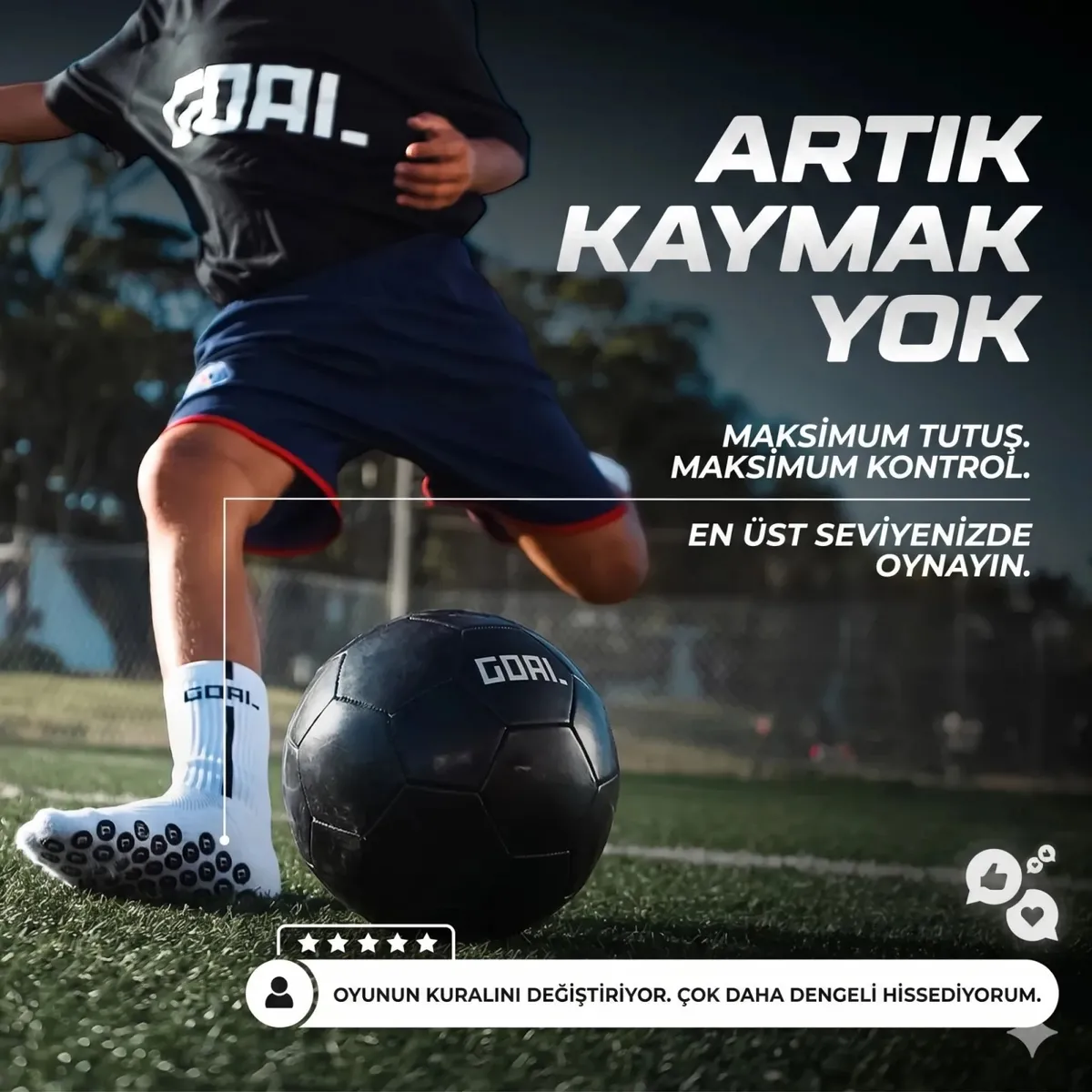 Kaydırmaz 3'lü Futbol Çorabı Beyaz | Bilek Destekli, Denge ve Tutuş Sunan Spor Çorabı görseli