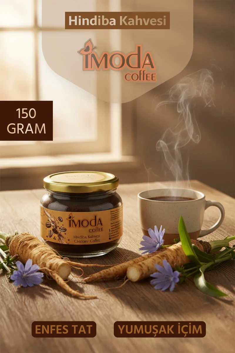Hindiba Kahvesi 150 gr Cam Kavanoz – 60 Kullanımlık Granül Kahve, Yumuşak İçim