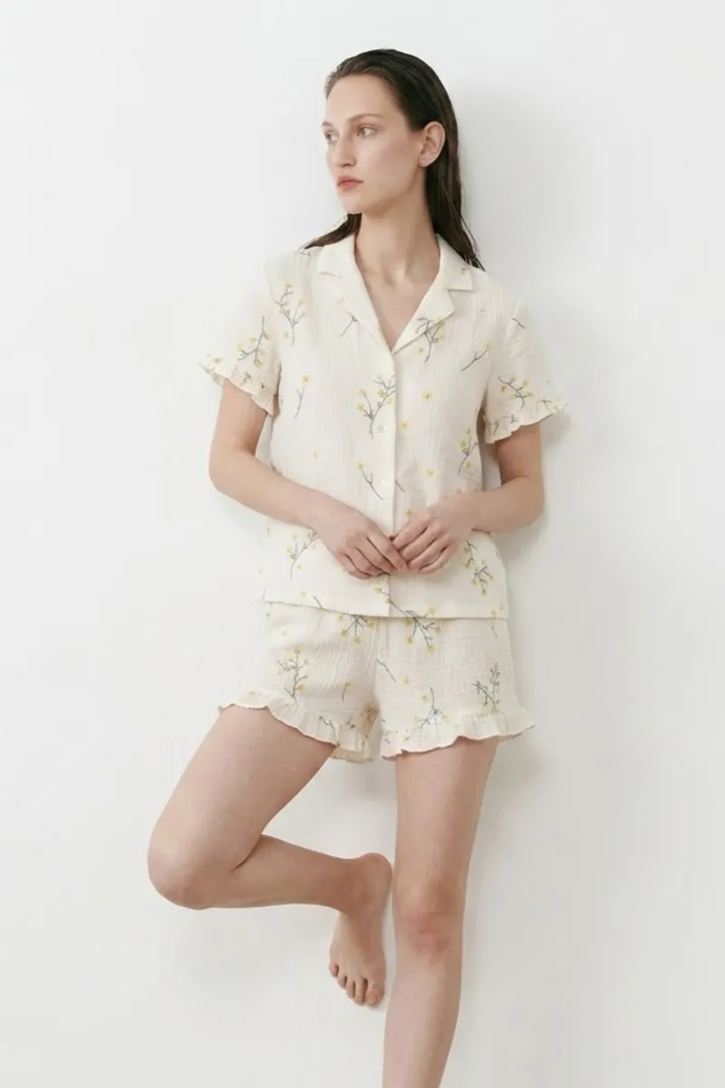 Kadın Relaxed Lastikli Çok Renkli Pijama Takımı görseli