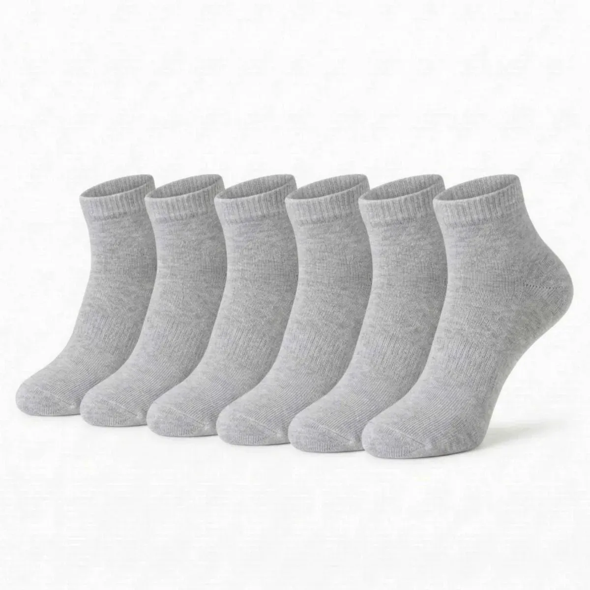 Erkek Bambu Patik Çorap 6'lı | Nefes Alan Nem Emici Yumuşak, Siyah Beyaz Gri Günlük Spor görseli