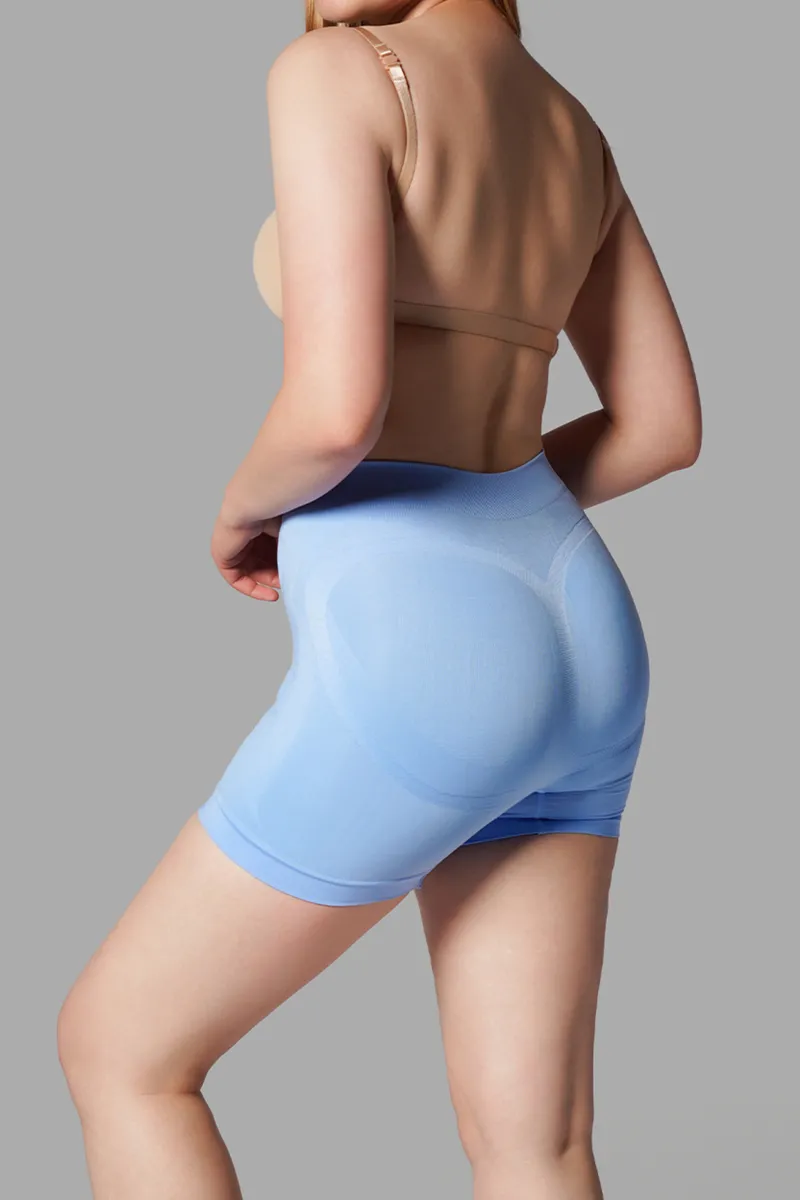Push Up Seamless Dikişsiz Popo Şekillendirici Kısa Paçalı Korse 2064 Mavi görseli