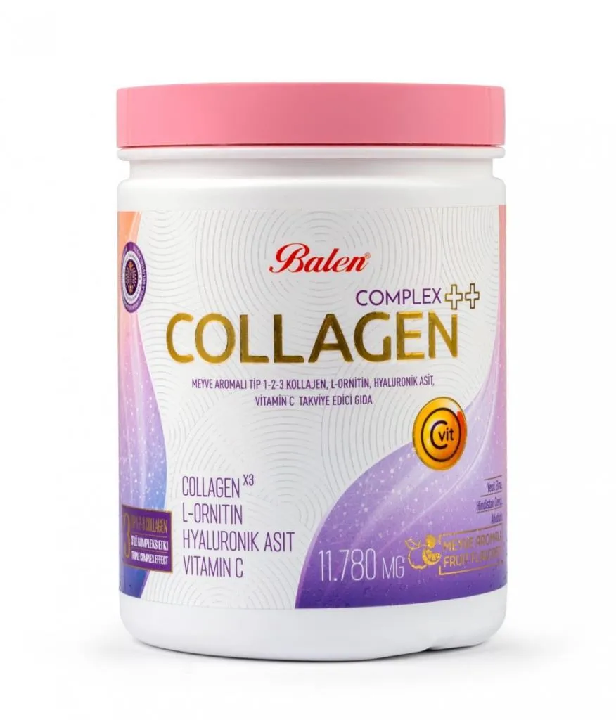 Balen Collagen Complex ++ Meyve Aromalı Tip 1 2 3 Kolajen L-Ornitin Hyaluronik Asit Vitamin C 350 Gr