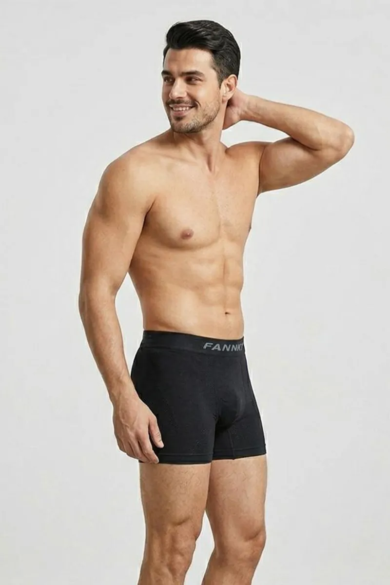 DİKİŞSİZ NEFES ALABİLEN RAHAT BOL KESİM ERKEK BOXER 2014 Siyah görseli
