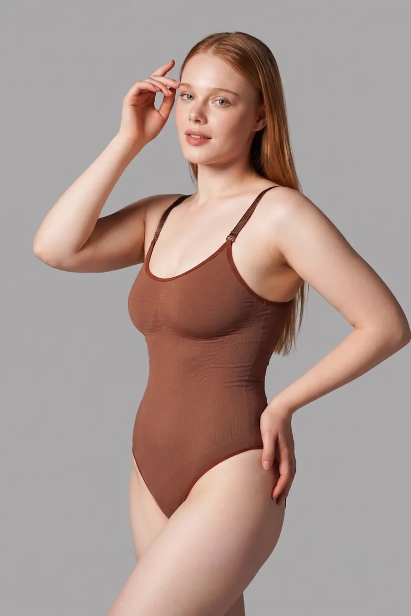 ÇITÇITLI STRİNG BODY KORSE 9052 Kahverengi görseli