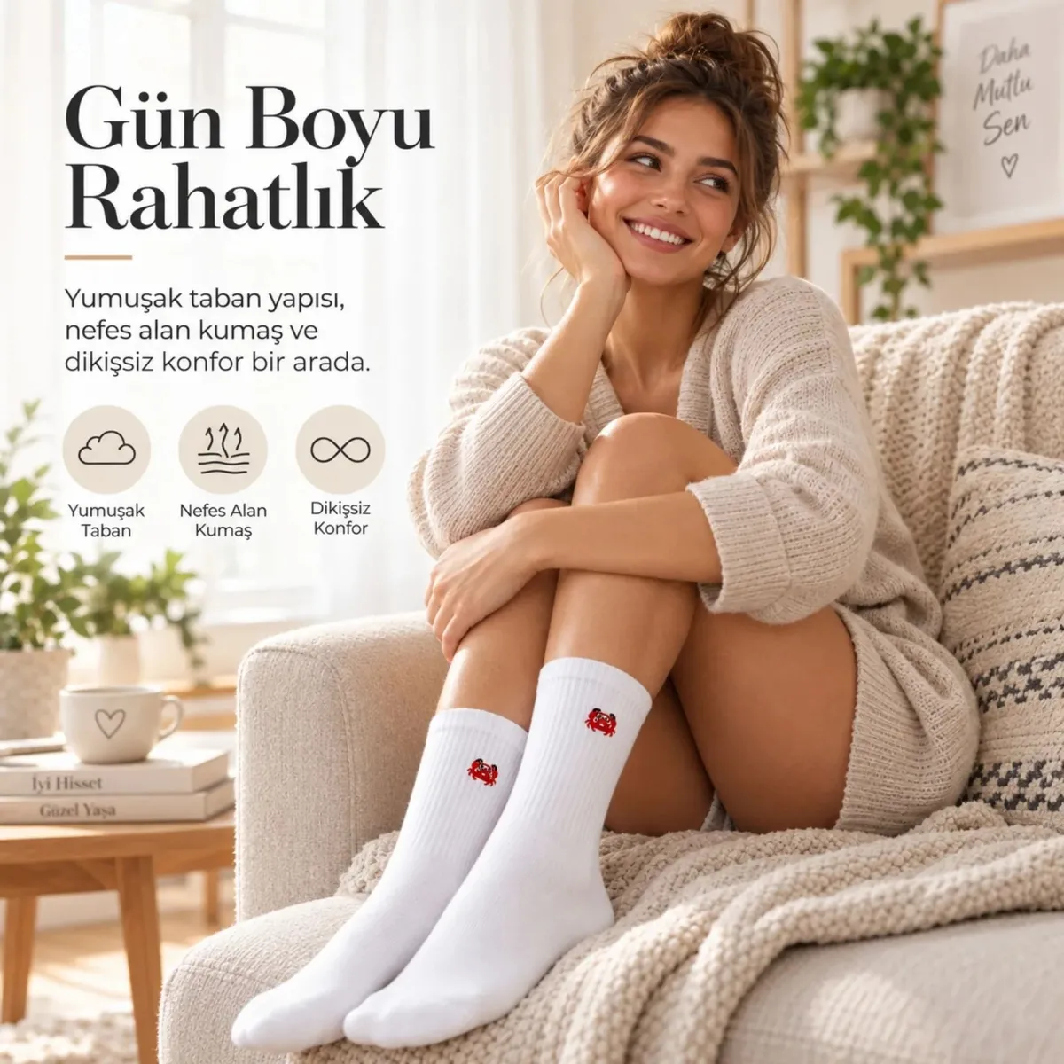 UNİSEX Çorap Beyaz Hayvan Nakışlı 3'lü Set Yengeç Yılan Kedi Desenli Uzun Soket Günlük Spor Çorabı görseli