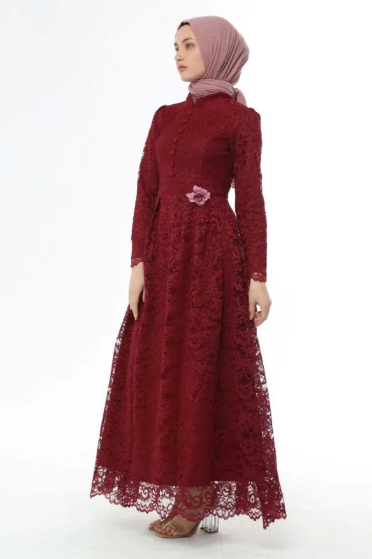 Ahunisa Henna Abiye Bordo 5646 görseli