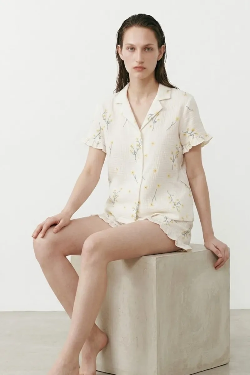 Kadın Relaxed Lastikli Çok Renkli Pijama Takımı görseli